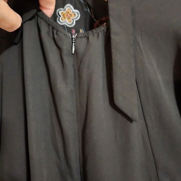 Charming Charlie Jumpsuit Romper Black Embroidered Bohemian, sz M - Picture 10 of 11